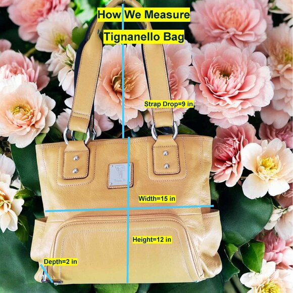 Tignanello Yellow Leather Purse Bag & Wallet 12094 - Picture 5 of 11